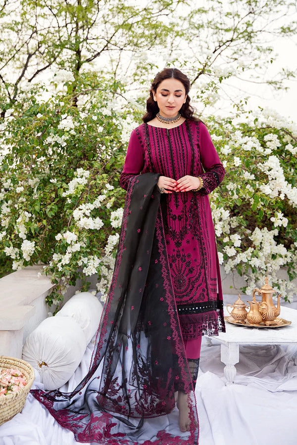 RANG RASIYA-3PC LAWN EMBROIDERED WITH ORGANZA EMBROIDERED DUPATTA