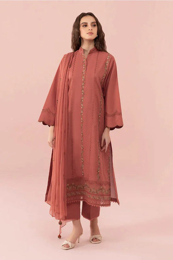 SAPPHIRE -3PC LAWN EMBROIDERED SHIRT WITH BAMBER CHIFFON EMBROIDERED DUPATTA-BIC