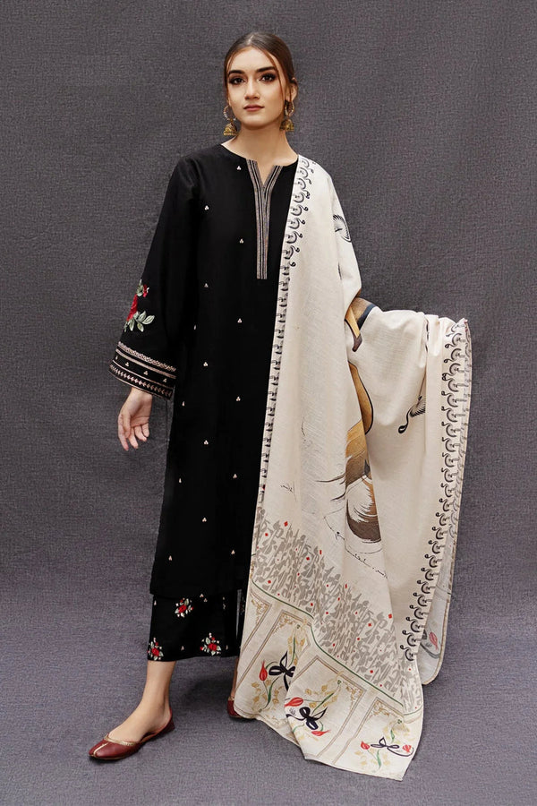 URGE - 3PC LAWN EMBROIDERED SHIRT WITH MONARK PRINT DUPATTA AND TROUSER