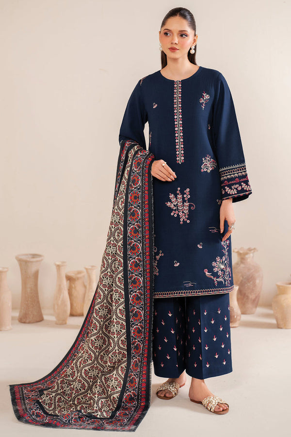 GARNET-3PC LAWN EMBROIDERED SHIRT WITH MONARK PRINT DUPATTA & LAWN TROUSER